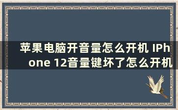 苹果电脑开音量怎么开机 IPhone 12音量键坏了怎么开机